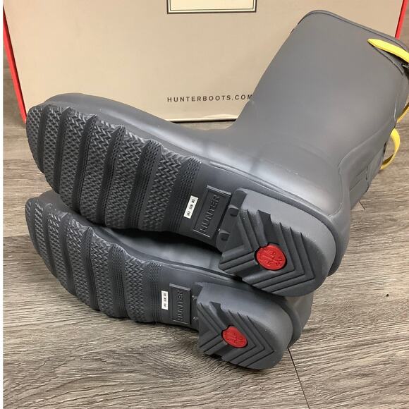 Hunter Size 5 Luna Matte Blue Yellow Original Tall Rain Boots Waterproof LM1-28 - Picture 7 of 10